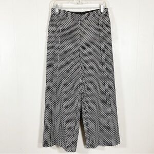 Ted Baker Jacquard Crop Wide Leg Trouser Black Womens Size 6